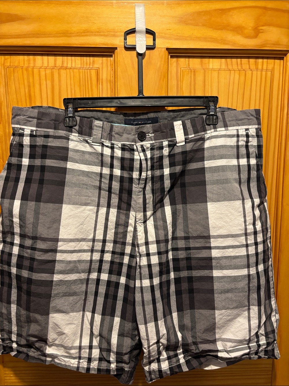 Tommy Hilfiger Black & White Plaid Men’s Shorts
